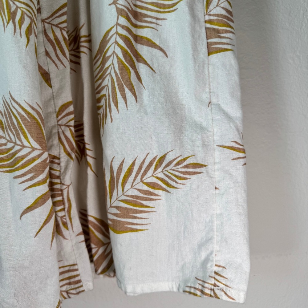 Billabong Womens Size S White Tropical Palm Print Linen Blend Wide Leg Jumpsuit - Picture 5 of 16